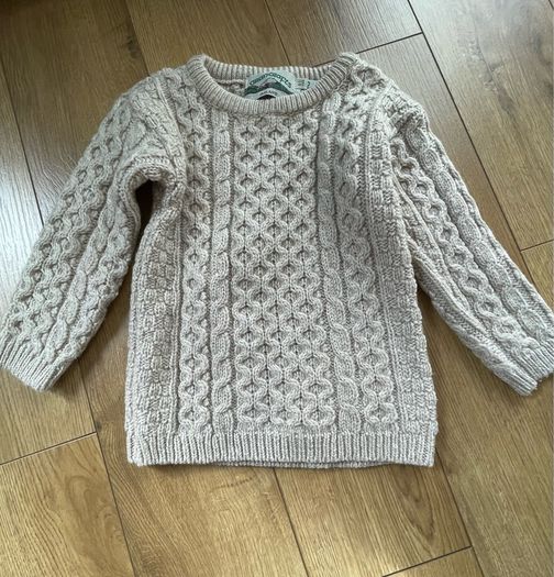 genuine aran crafts kids aran jumper merino wool age 4-5 yrs