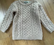 genuine aran crafts kids aran jumper merino wool age 4-5 yrs