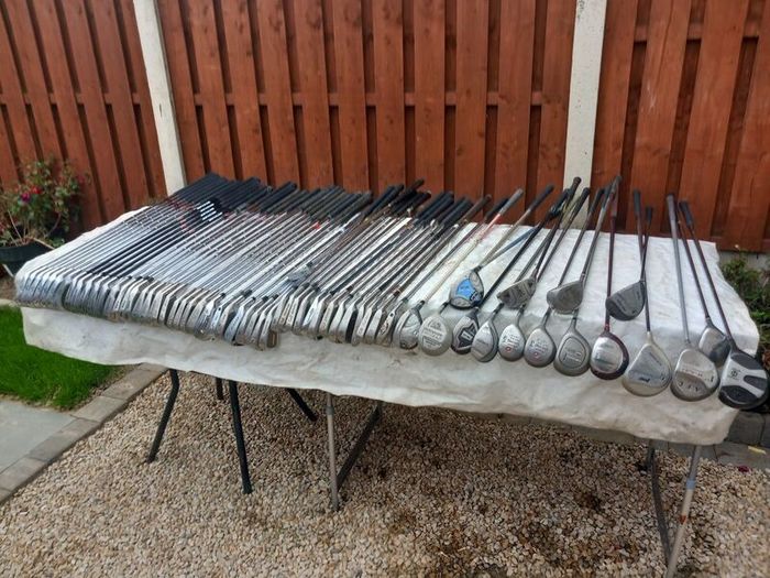 A selection of Golf clubs. Right handed clubs