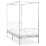 Canopy Bed Frame White Metal 120x200 cm Image 2