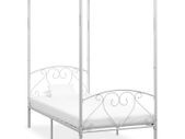 Canopy Bed Frame White Metal 120x200 cm