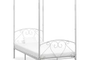 Canopy Bed Frame White Metal 90x200 cm