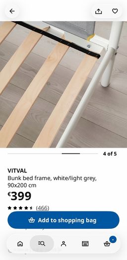 ikea VITVAL Bunk frame