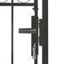 Fence Gate with Arched Top Steel 100x175 cm Black Image 4