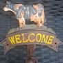 Vintage outdoor garden "WELCOME" cast iron Bell Image 5