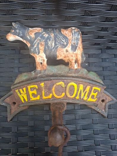Vintage outdoor garden "WELCOME" cast iron Bell