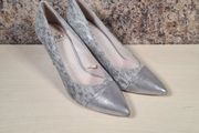 womens CAPRICE silver high heels court shoes Size UK 4.5 EU 37.5