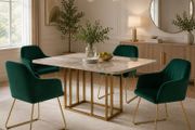Set of 4 Velvet Dining Room with Back and Armrests