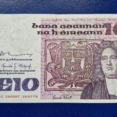 Ireland 1978 Jonathan Swift 10 pound banknote