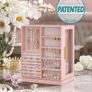 Jewellery Box Organiser 360 Rotating, Vertical Jewellery Display Case with 5 Drawers, Glass Window, Spacious, Open Design, Great Gift, Jelly Pink Image 2