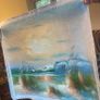 Hand Painted Oil on Canvas - Seascape with Beach Image 2
