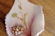 Vintage Italian Hand Painted Signed Leaf