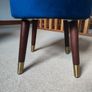 Blue Velvet Storage Stool / Ottoman / Pouffe - Perfect Condition! Image 4