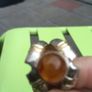 A lovely silver and gold ring with Amber stone Image 2