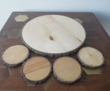Candle plate & coasters, tree ring