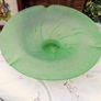 Vintage Green glass, footed glass bowl Image 4