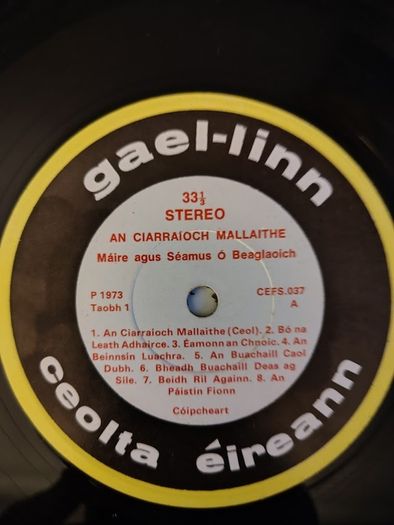 Maire Agus Seamus O Beaglaoich - An Ciarraioch Mallaithe Vinyl LP (1973) Gael Linn RARE Folk Trad Irish Language EX