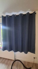 navy curtains