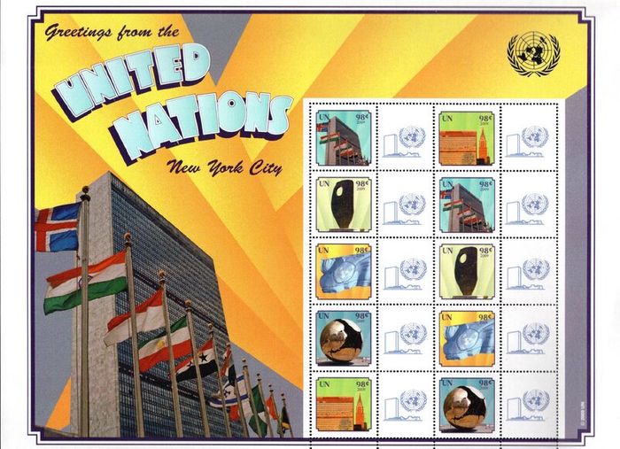 2009 United Nations (New York, US) Greeting Commemorative Stamps Sheet Mint Never Hinged (MNH)