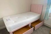 Brand New 3ft Single Divan Beds With Optional Drawers And Tufted Memory Foam Mattresses Instock. Multiple Headboard Designs Available
