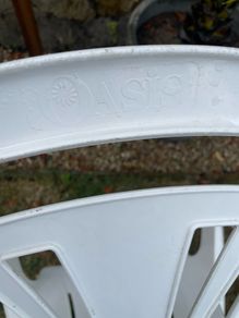 Six stackable garden chairs - white plastic