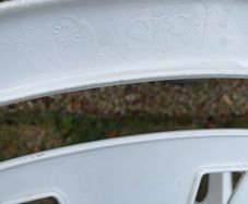 Six stackable garden chairs - white plastic