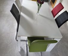 Glass top table and 6 chairs