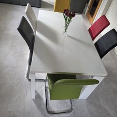 Glass top table and 6 chairs