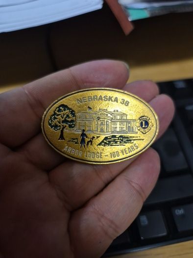 Lions Club International Nebraska 38 Arbor Lodge 100 Years Pin Pinback