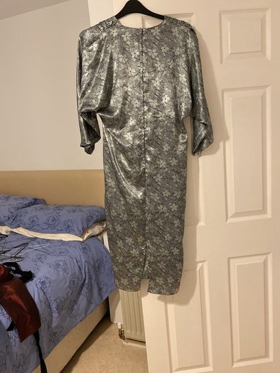 silver and black dress