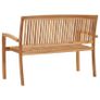 2-Seater Stacking Garden Bench 128.5 cm Solid Teak Wood Image 4