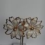 Gold & Cream Sakura Blossom Floral Statement Earrings Image 3