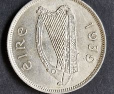 Ireland Excellent Silver 1939 Florin coin