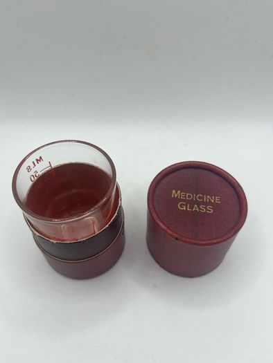 antique medicine cup and case