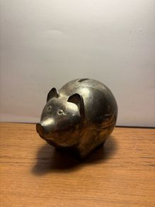 Silver plated piggy bank