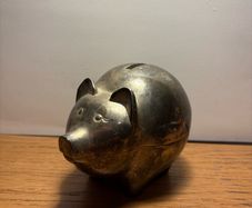 Silver plated piggy bank