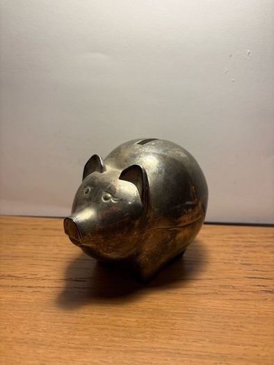 Silver plated piggy bank