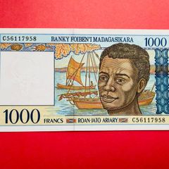 Madagascar  1,000 Francs. 1994   ( Uncirculated )