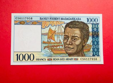 Madagascar  1,000 Francs. 1994   ( Uncirculated )