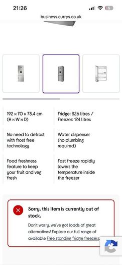 Grundig fridge freezer with water dispenser