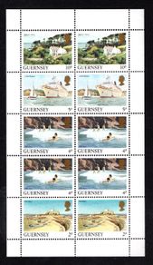 1985 Guernsey 50p Definitive Stamps Booklet Pane (ex cover showing Victoria Tower, St Peter Port) Mint Never Hinged (MNH)