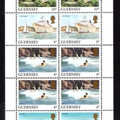 1985 Guernsey 50p Definitive Stamps Booklet Pane (ex cover showing Victoria Tower, St Peter Port) Mint Never Hinged (MNH)