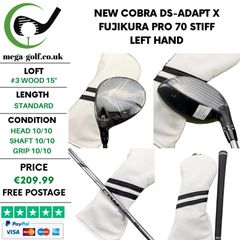 New Cobra DS-Adapt X #3 Wood 15 Degree / Fujikura Pro 70 Stiff / Left Hand