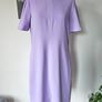 Lennon Courtney lilac purple shift dress yellow stitching fluted sleeves 10 12 Image 2