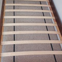 single bed with bedding