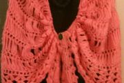 Knitted Coral Cape. party cape