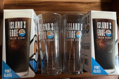 Beer Glasses islands edge Irish stout Set of 2