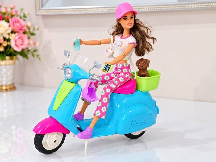 Barbie Scooter with Barbie Doll & Puppy