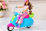 Barbie Scooter with Barbie Doll &amp; Puppy