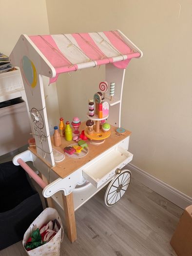 Wooden ice cream truck